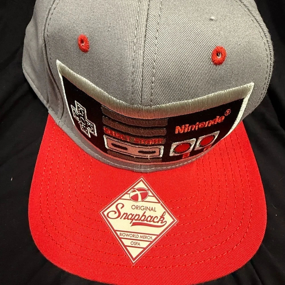 Nintendo Gray and Red Orginal Snapback Hat